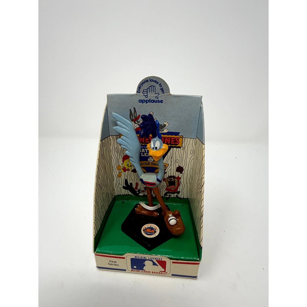 Vintage 1990 Applause Looney Tunes Road Runner New York Mets MLB Figurine